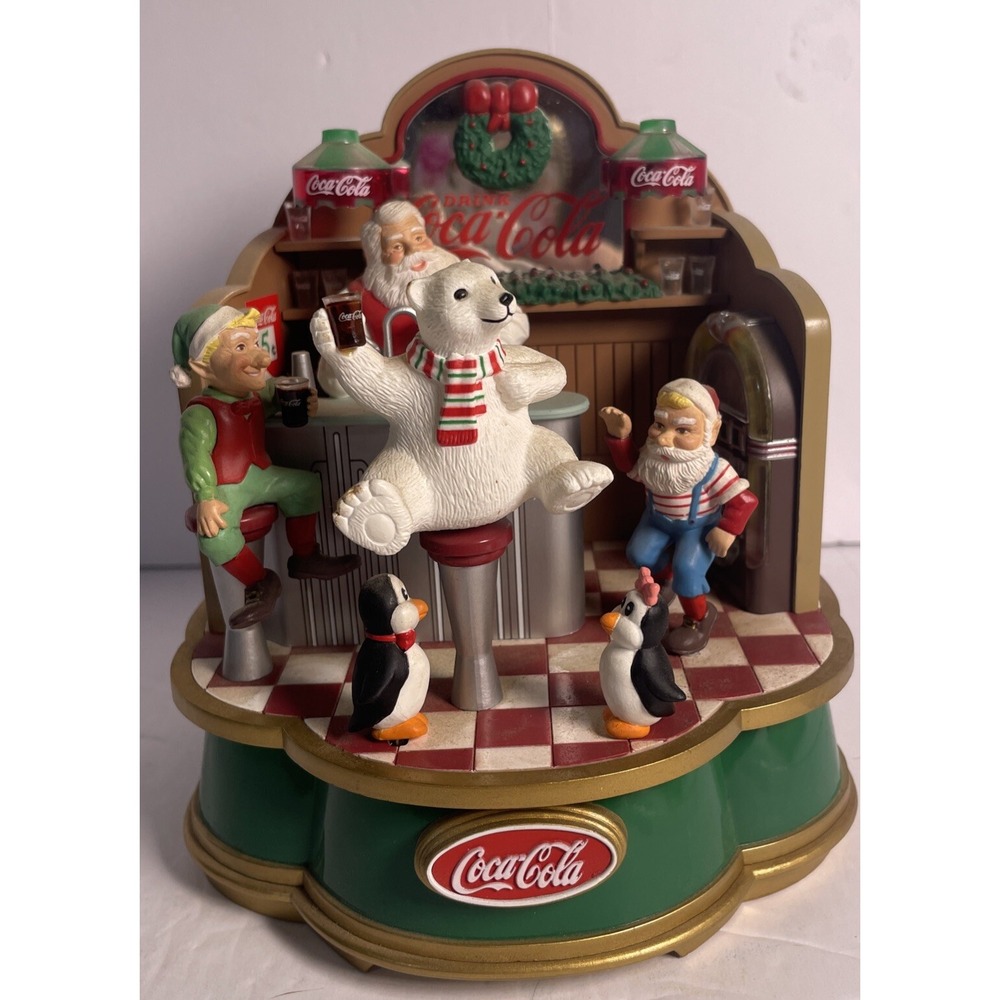 Coca Cola Musical Collection Santa's Soda Fountain Display 1994‎ Christmas Music